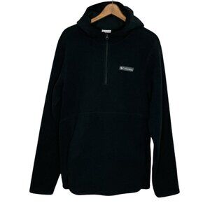 Columbia‎ Men's S Black Faux Sherpa Fleece Boulder Springs 1/4 Pullover Hoodie